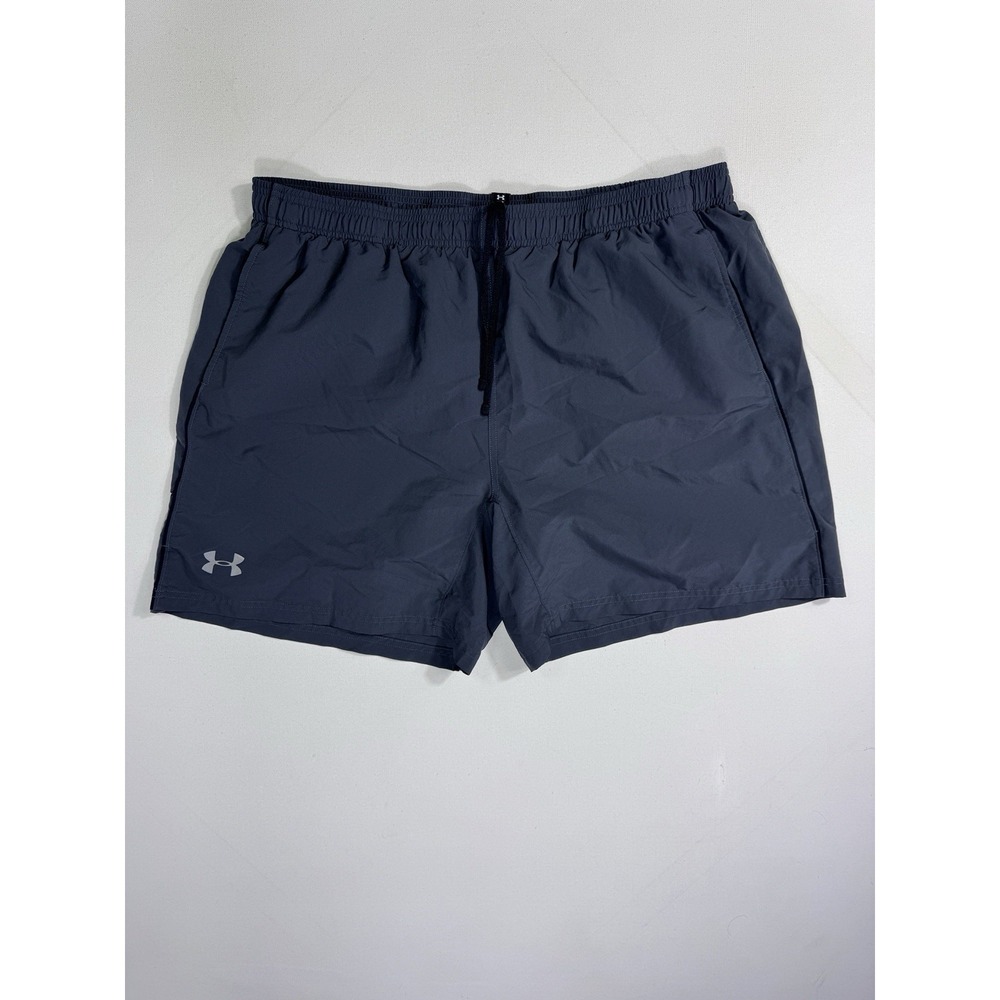 Under Armour Mens 2XL Speed Stride Running Shorts Gray Lined Athletic 1291627